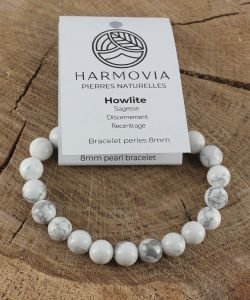 Bracelet Howlite Blanche - Perles 8mm
